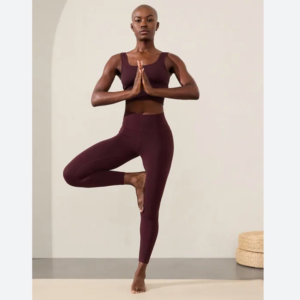 Athleta Deep Auberge Leggings Sports Yoga Workout Gym Size M